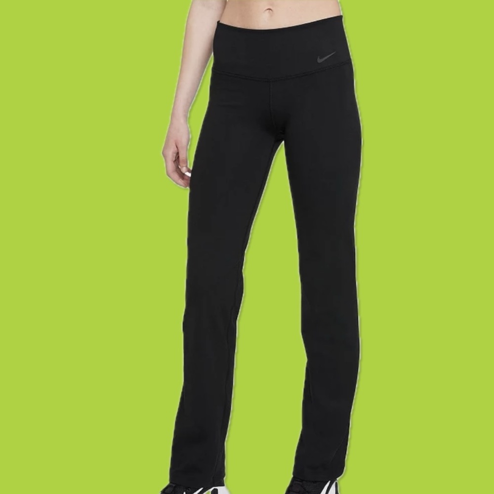 Women's Dri Fit Nike Mid Rise Black Power Training Pants Flare Leggings